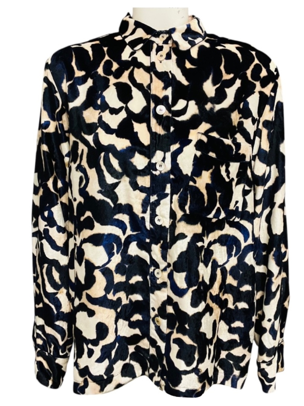 FORTE_FORTE INK MULTI LE STAMPE VELVET SHIRT BLOUSE